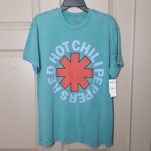 NWT Red Hot Chili Peppers Teal Graphic T-Shirt Size XS